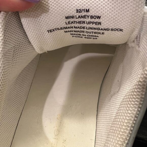 Kurt Geiger Mini Laney Bow Crystal Girls Shoes Velcro Slip On, Size 1 M - Picture 8 of 10